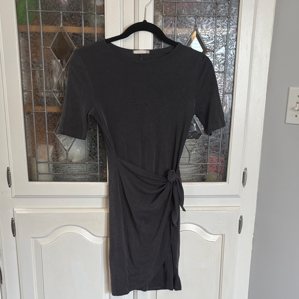 Altar’d State Charcoal Mini Dress with Side Knot